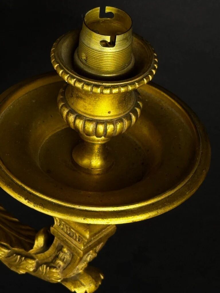 A pair of important gilt bronze wall sconces, Louis XVI style, 19th century.