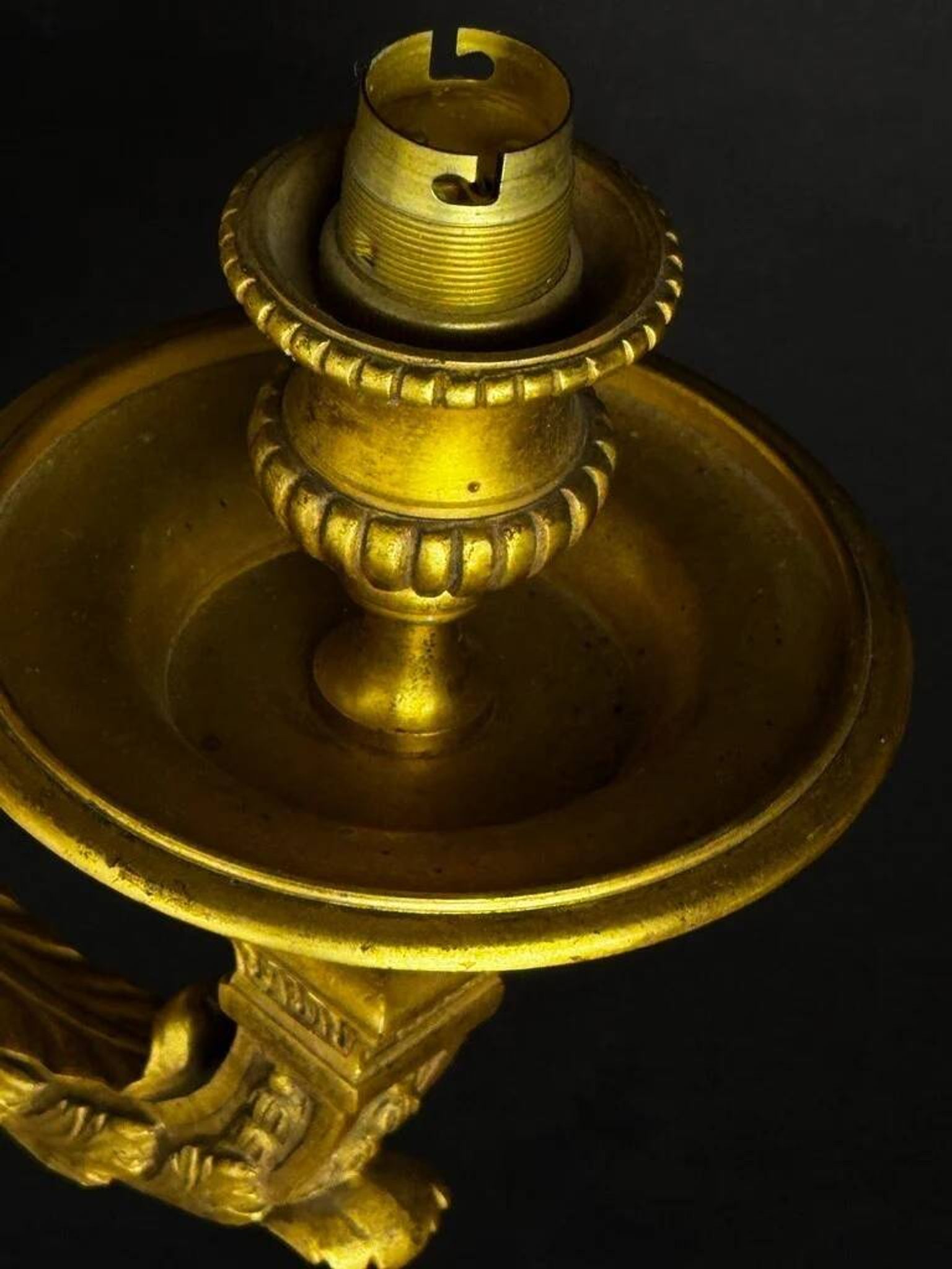 A pair of important gilt bronze wall sconces, Louis XVI style, 19th century.