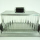 Glass cookie box and mirror tray - Art Deco style - vintage 30s