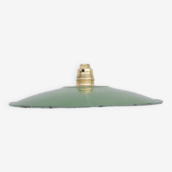 Green enameled sheet metal pendant light