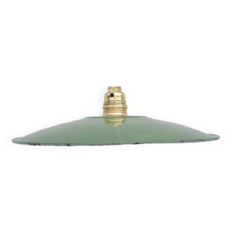 Green enameled sheet metal pendant light