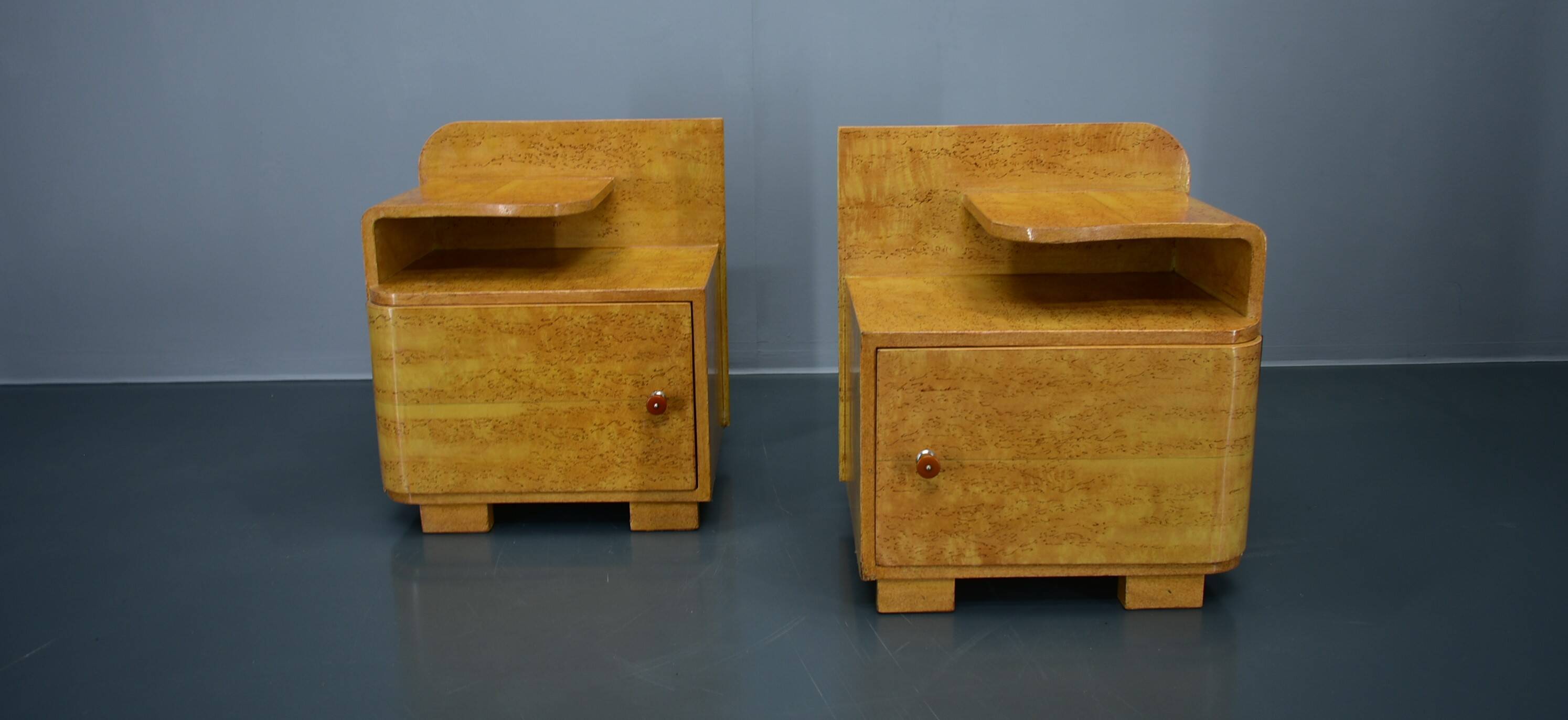 Set of two night stands by Jindřich Halabala for UP Zavody, 1939s