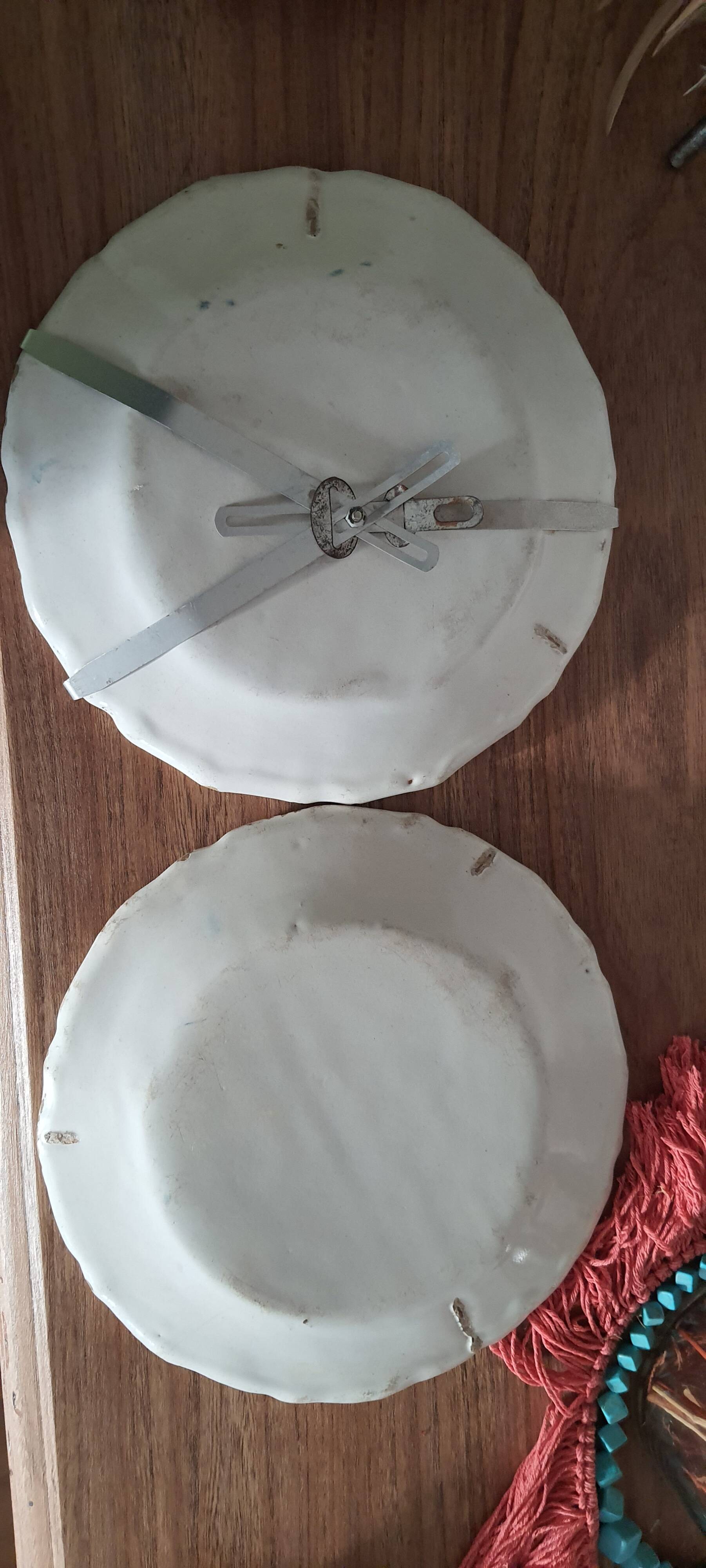 Two Bordeaux earthenware plates