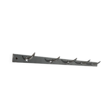 Stainless steel butcher's hook, known as a "wolf tooth bar."