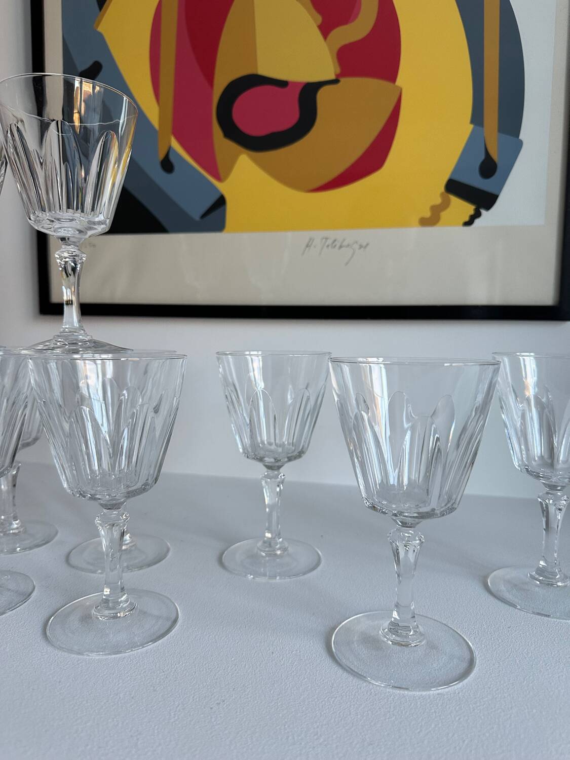 12 verre à pied cristal vintage