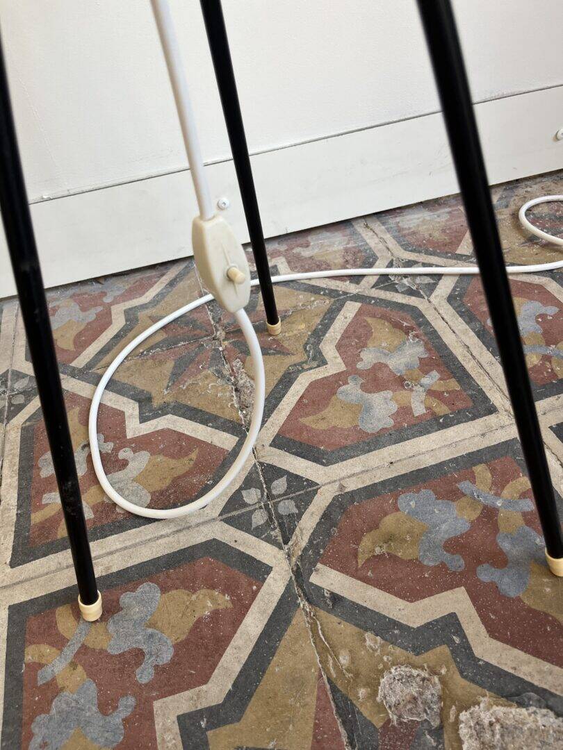 Rare cocoon tripod floor lamp