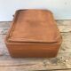 Old suitcase travel leather brown70s vintage
