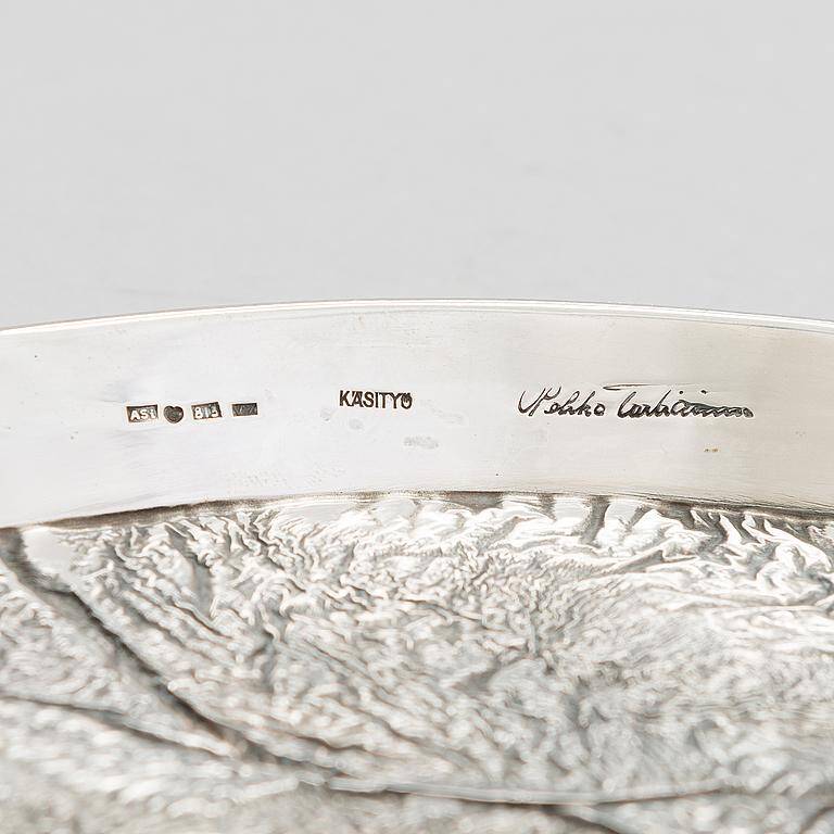 Silver plate Pekka Turtiainen Helsinki 1970. Signed.