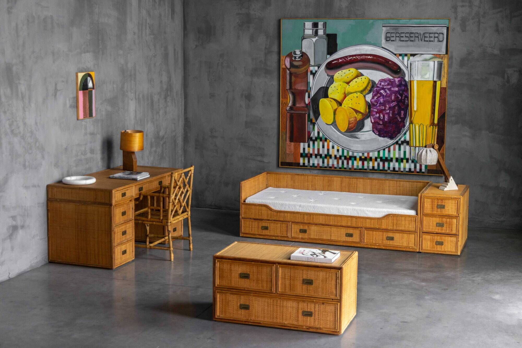 Bureau en Bambou par Vivai Del Sud, Italie, 1970s