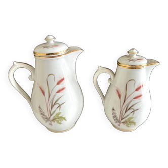 Lot of 2 Lourioux porcelain jugs