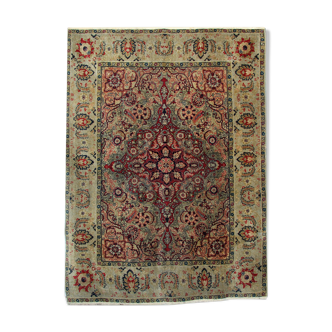 Handwoven antique persian carpet traditional wool area rug- 174x132cm