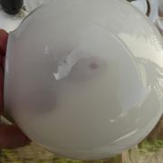 Ceramic and opaline shell lamp France 1970