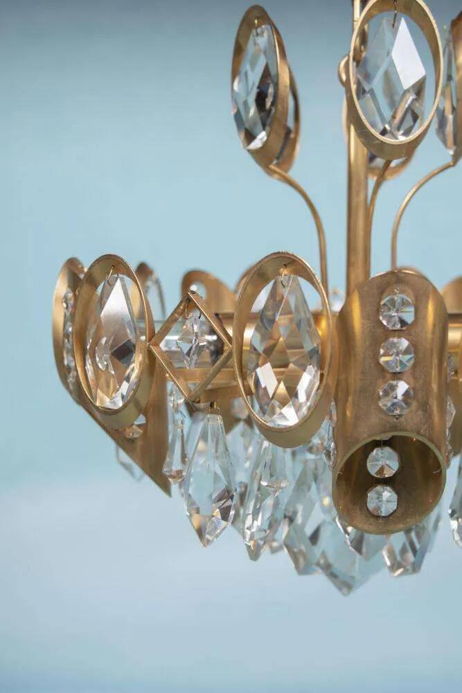 Lustre Palwa milieu du siècle en cristal