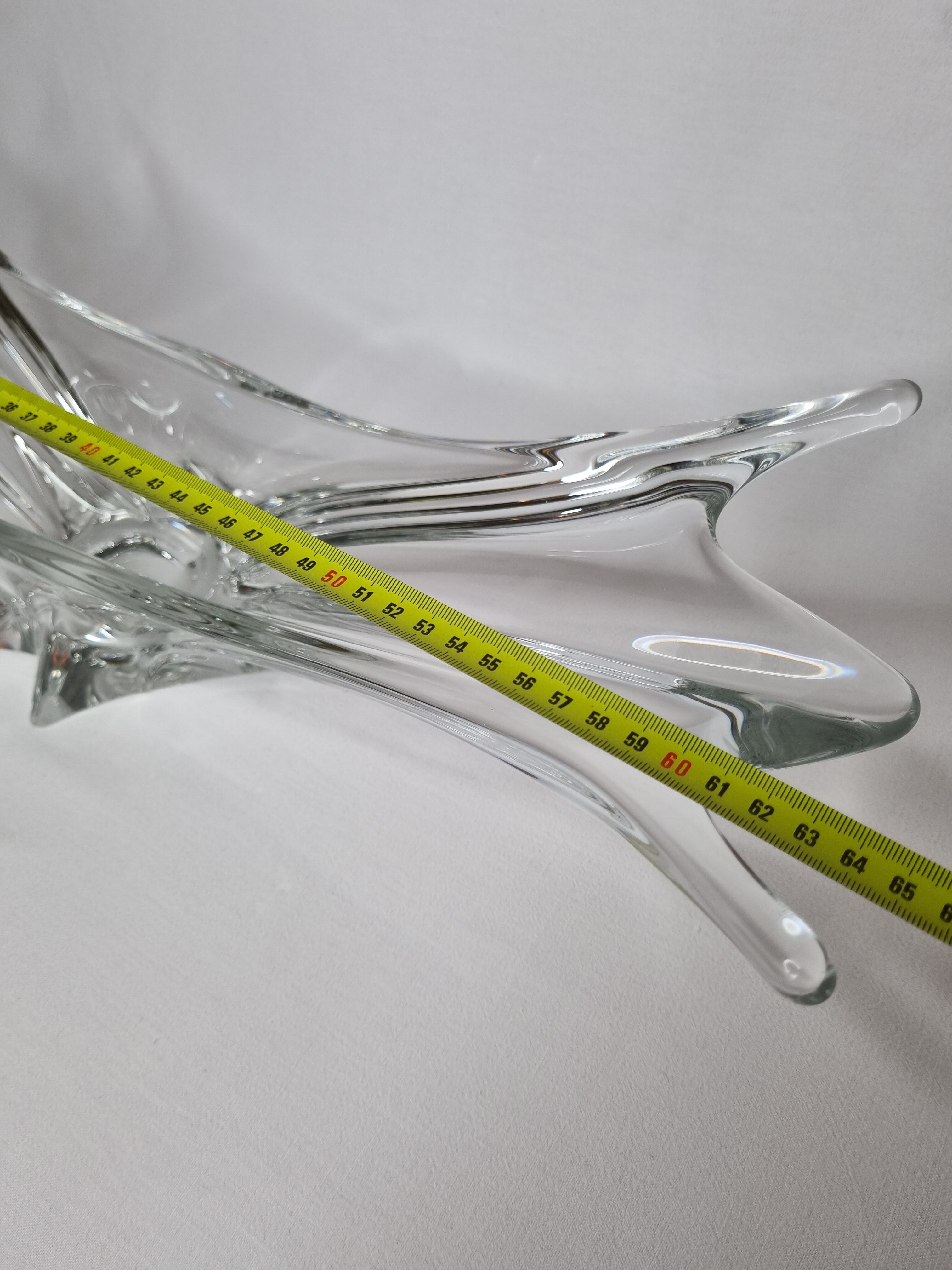 Vintage asymmetrical "Splash" crystal cup, 65 cm