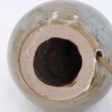 Stoneware potter's lamp, raffia lampshade, 70s ceramic