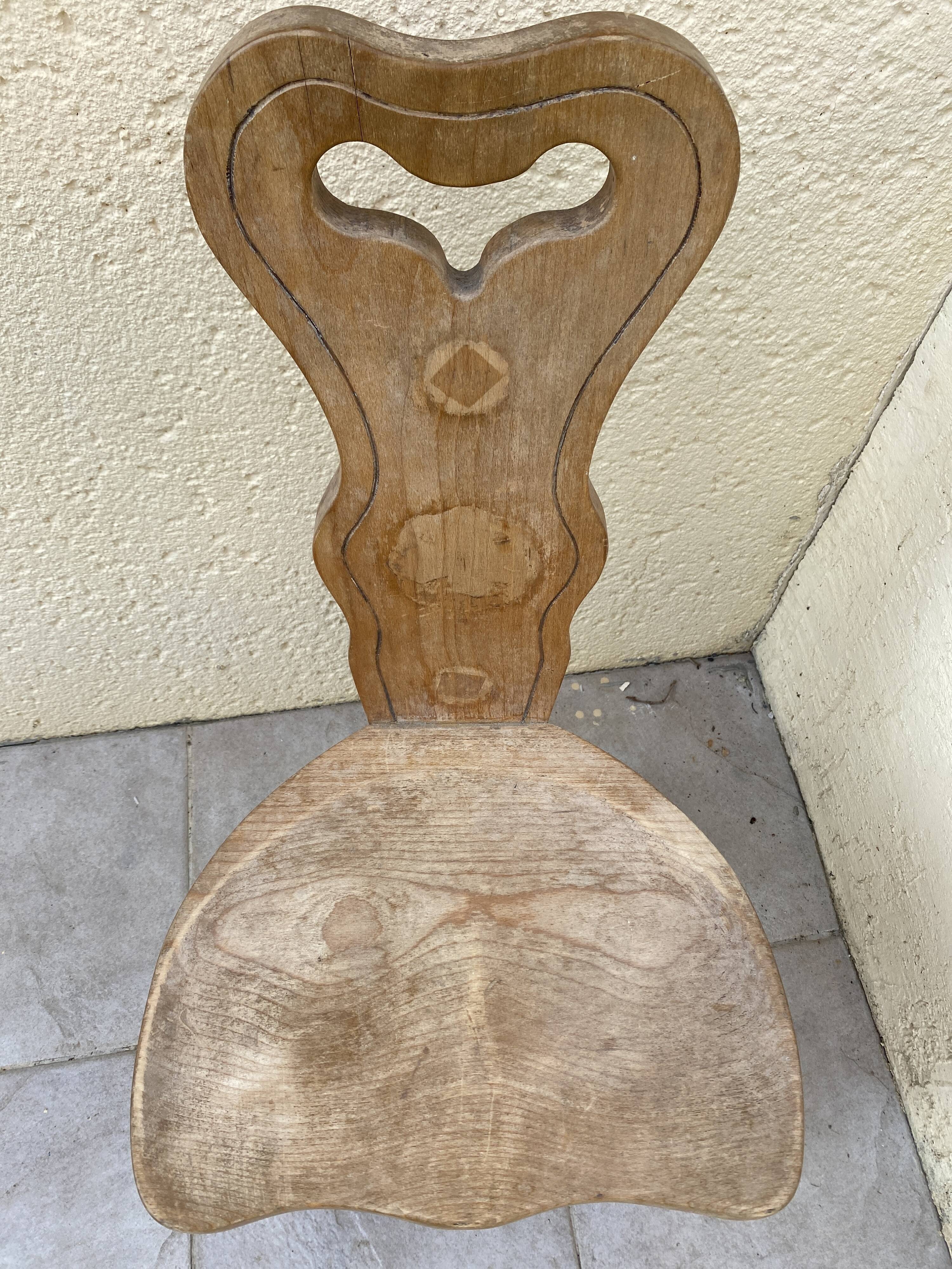 Wooden tripod chair from the 60s