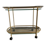 Golden brass and glass service