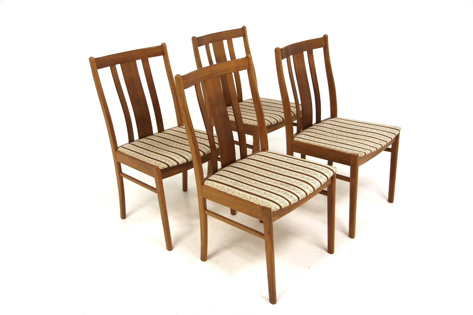 Set of 4 Scandinavian walnut chairs, Sweden, 1950