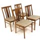 Set de 4 chaises scandinave en noyer, Suède, 1950