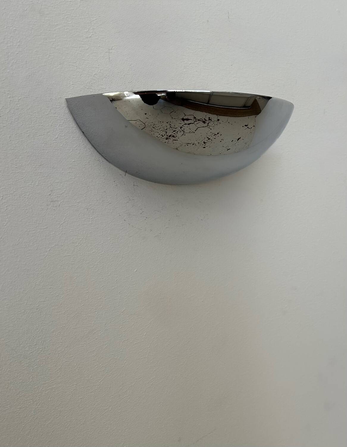 Vintage half-moon wall lamp, chrome-plated metal, France 1970