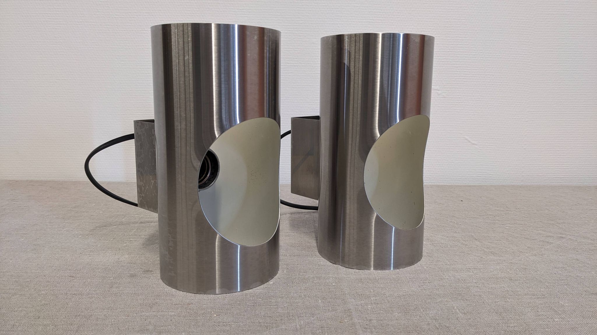 Pairs of Space age wall lights by Oxar France from the 60s/70s