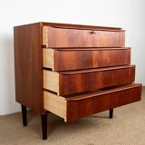 Commode 4 tiroirs en teck, Danemark 1960