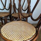Rattan and cane bistro chairs
