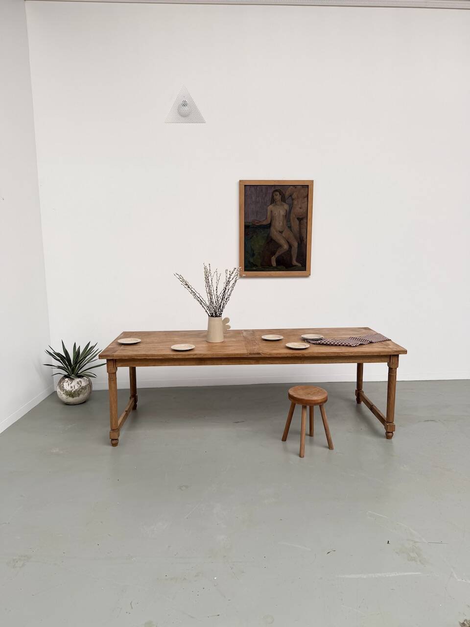 XL beech farmhouse table