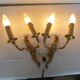Pair of double wall lights in gilded bronze