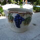 Ceramic flower pot with dabbling decorations