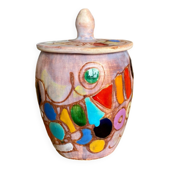 Ceramic pot by Marie-Christine Treinen Vallauris 1950s
