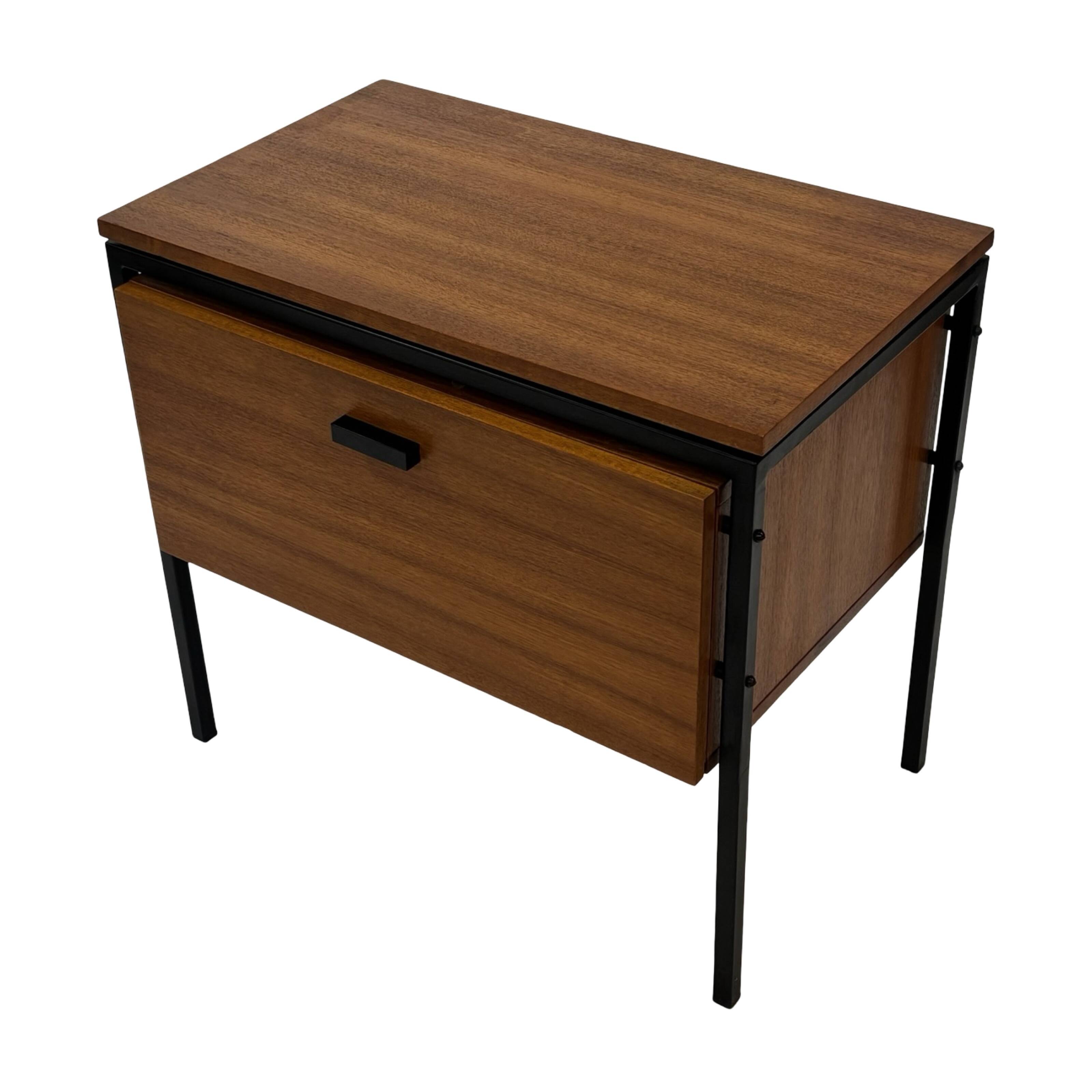 Meuble TV vintage petit format, placage teck, années 1960