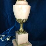 Lamp in pink marble and bronze