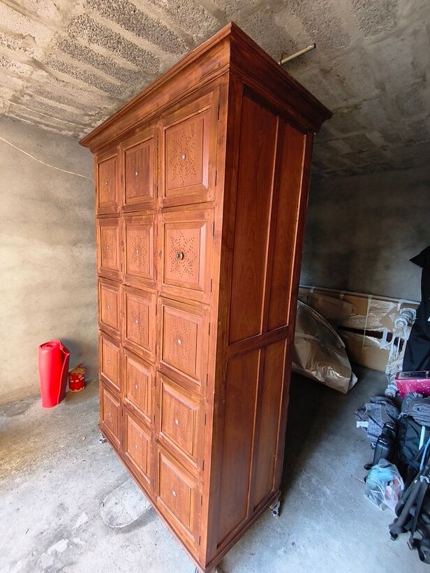Indian teak wardrobe with 15 doors