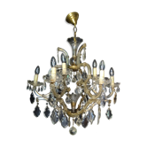 Venetian chandelier glass and crystal 9 Lights circa 1940