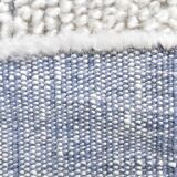 100% Wool Blue & White Moroccan Rug 136x211Cm