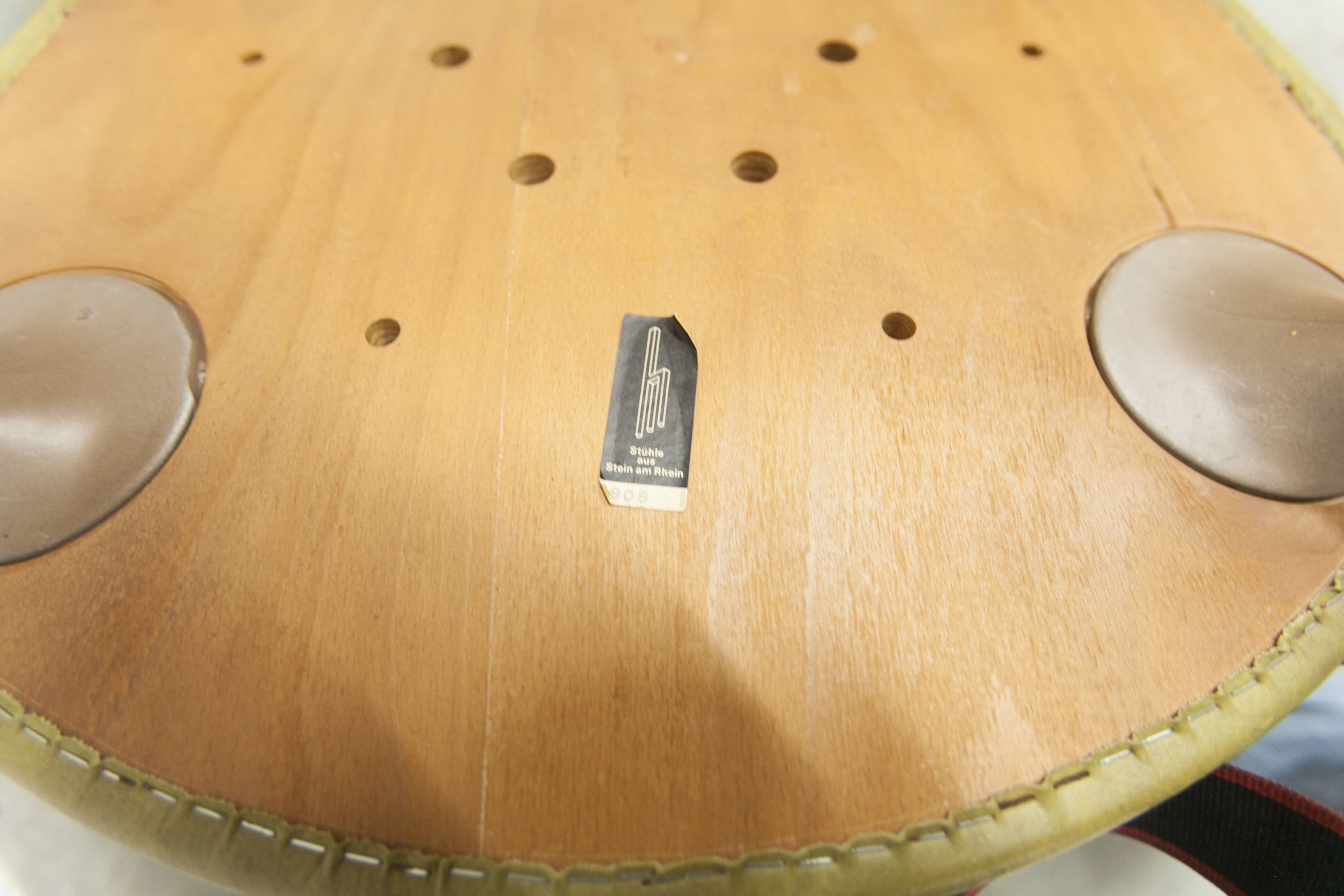 Bruno Rey solid beech bridge armchair for Dietiker 1960 green