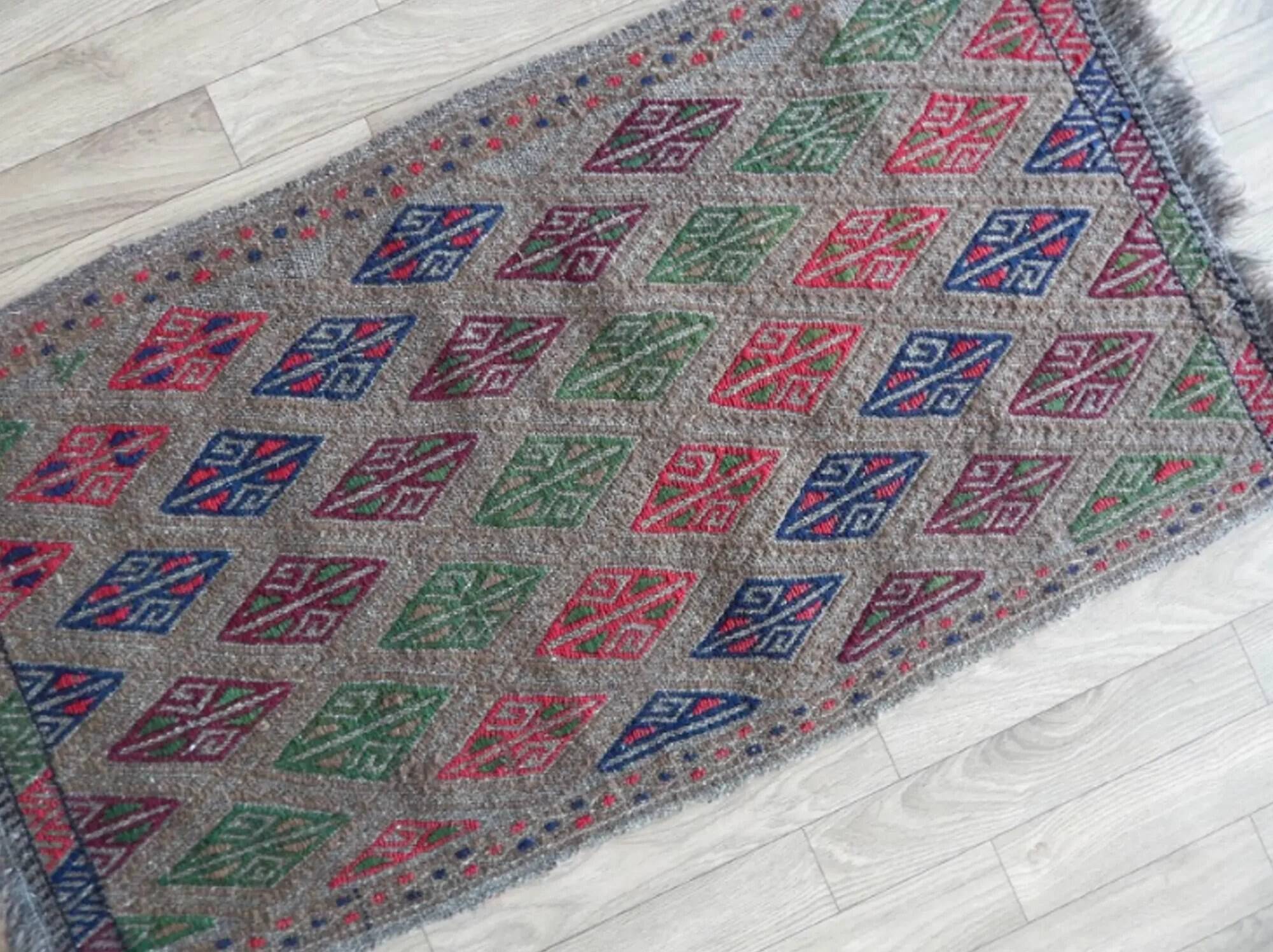 Tapis Kilim turc vintage tissé main