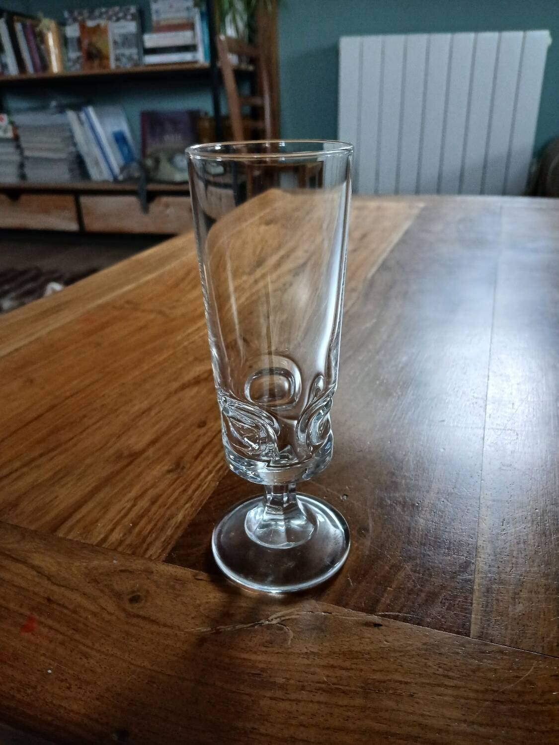 12 antique crystal champagne flutes