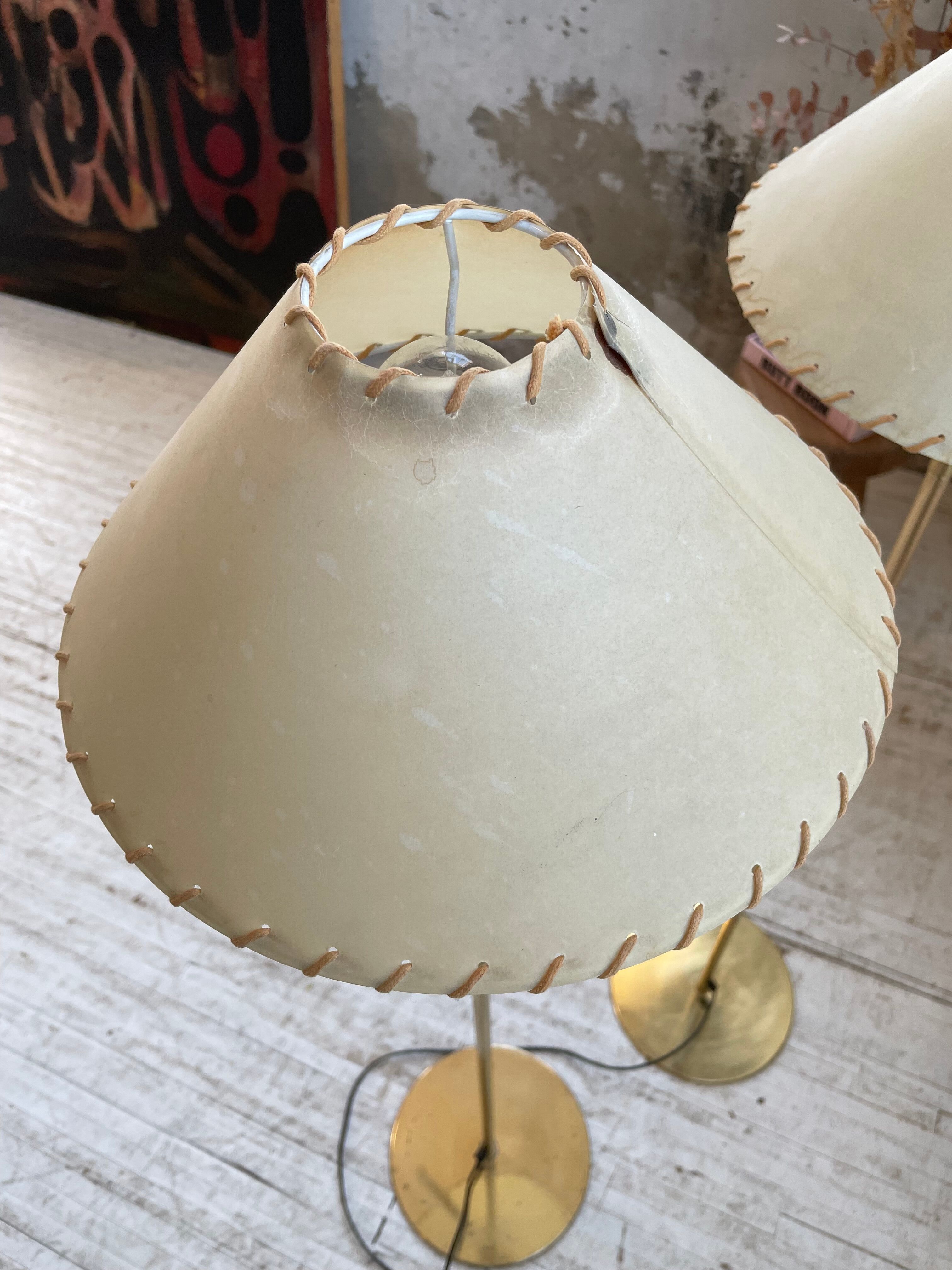 Pair of SCE floor lamps articulated brass 70s