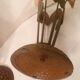 Paire vases  coupes verre souffle & monture fer forge "arum" vintage