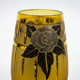 Art Deco vase in amber glass with acid-etched floral decoration – D'Argyl