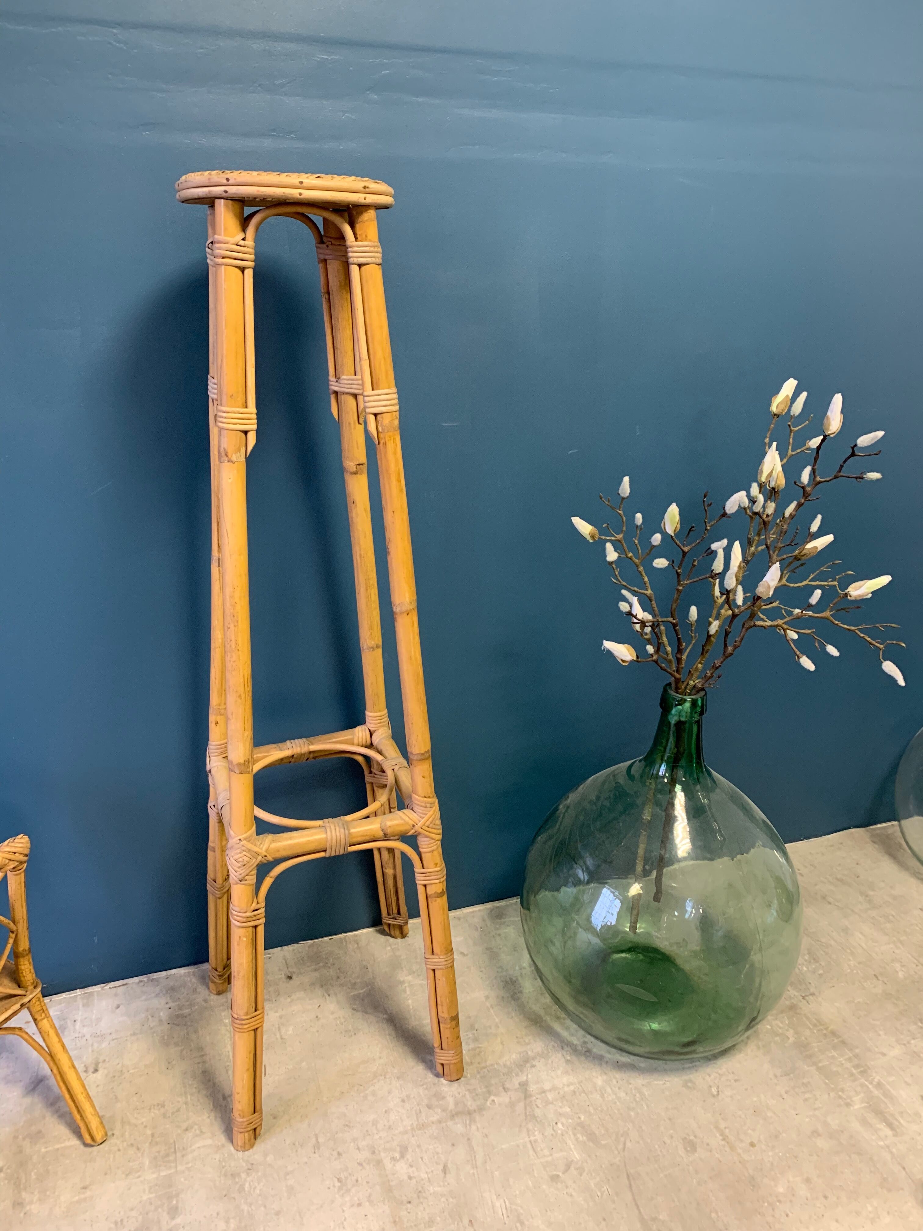 Vintage rattan side table