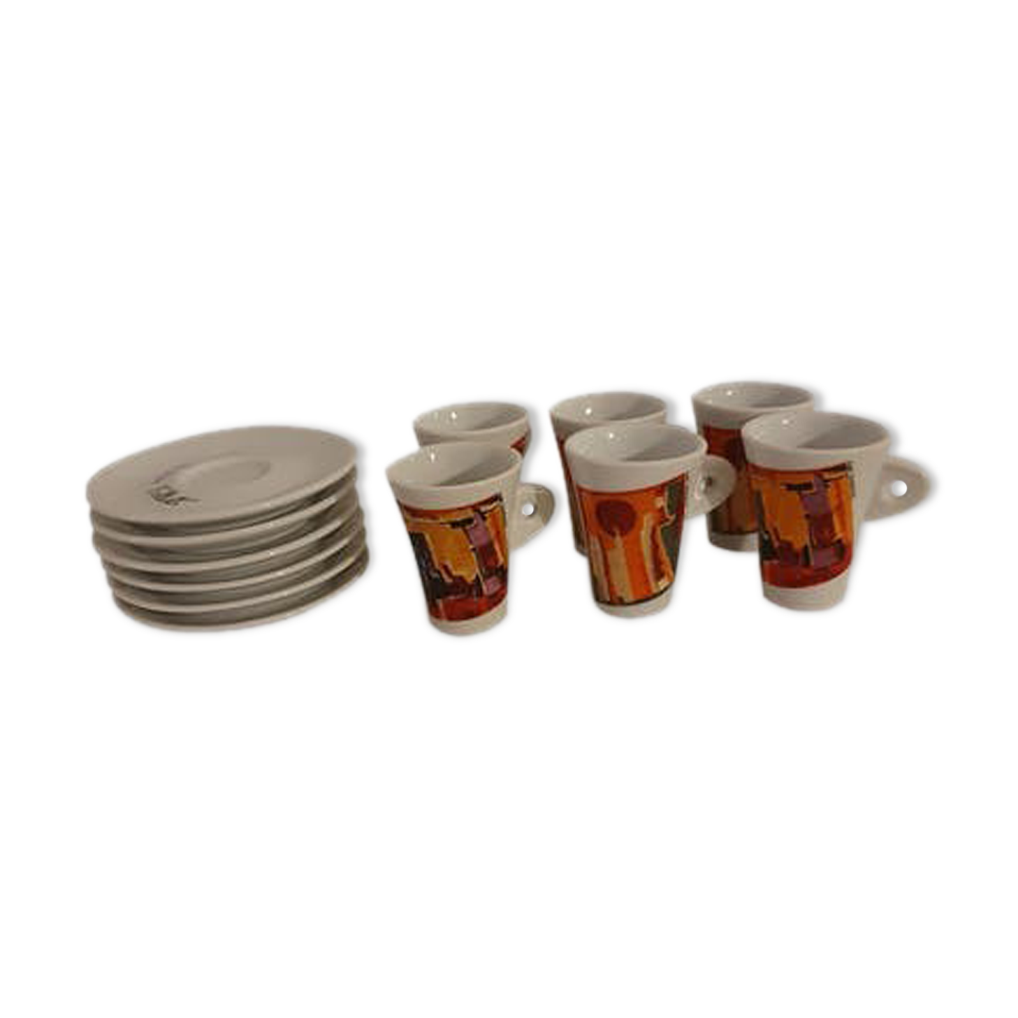 1 batch of 6 cups with sous_tasses Folliet (marked bistro coffee)
