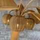 Pencil Reed rattan bamboo coconut palm tree floor lamp, Mario Lopez Torres, 1970s
