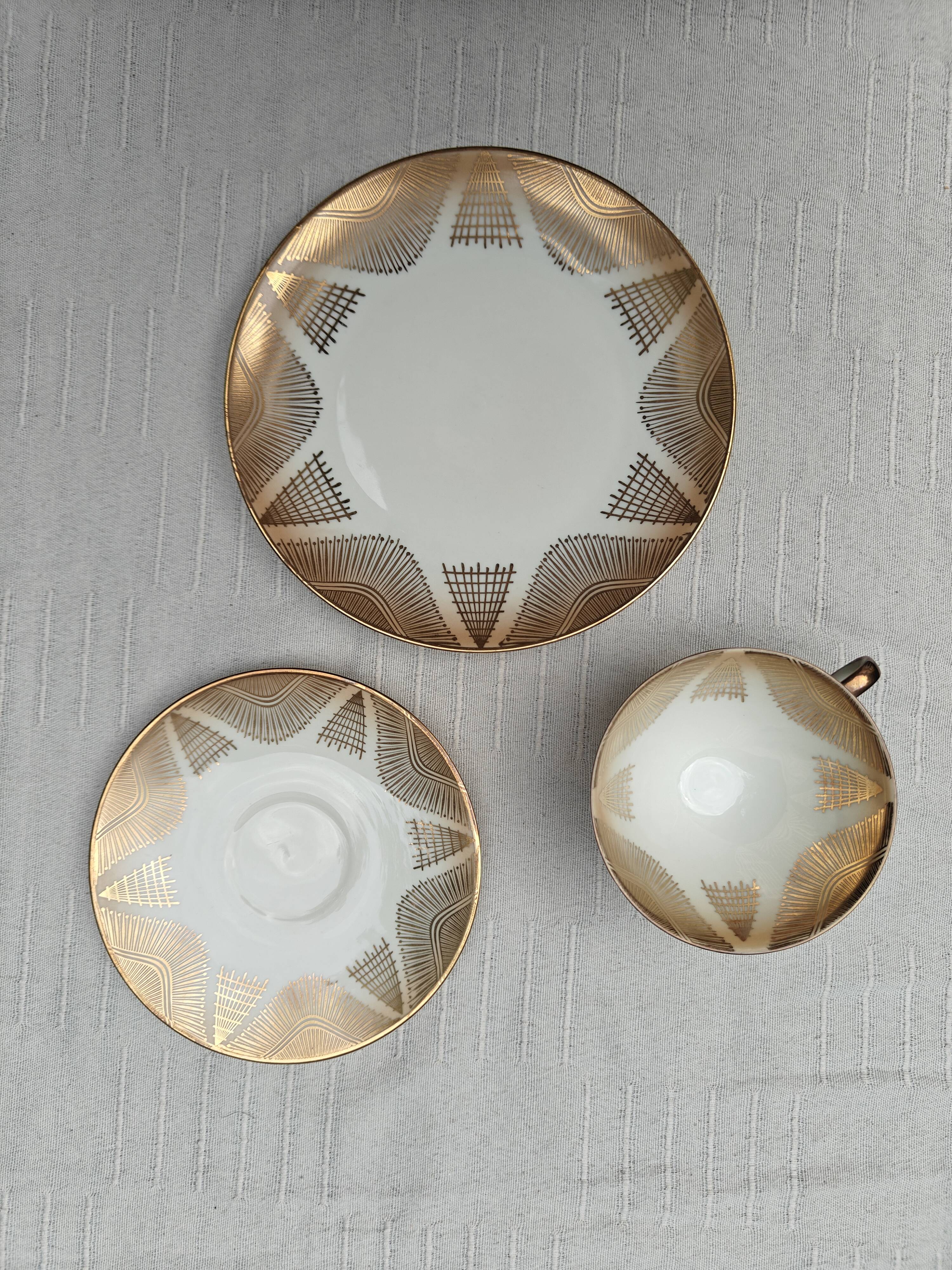 Vintage tea/coffee trio in porcelain from Bavaria Winterling Marktleuthen —