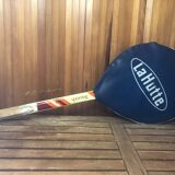 Old la hutte tennis racket wood + cross & protective cover
