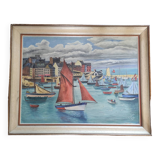 Tableau acrylique sur toile bateaux