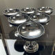 Series of 6 stainless steel ice cups by Letang Rémy 70s