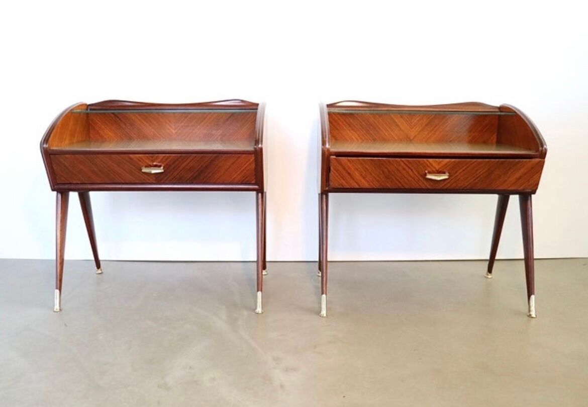 Pair of italian 1950's night stands bed side tables